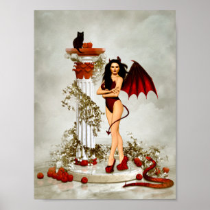 Gothic Devil Girl Temptation Poster