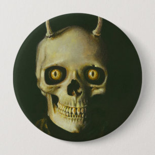 Gothic Devil Skull Button