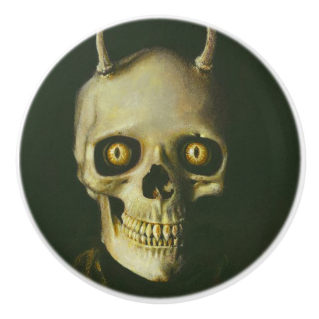 Gothic Devil Skull Knob handle (Front)