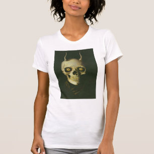 Gothic Devil Skull Ladies Destroyed T-Shirt