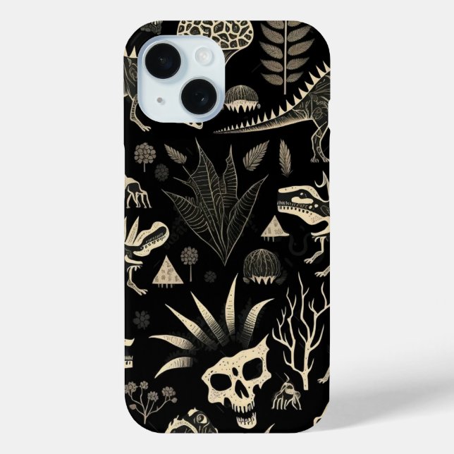 Gothic Dinosaur Skeleton Engraving Pattern  Case-Mate iPhone Case (Back)