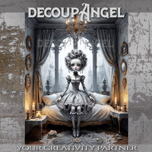 Gothic Doll Decoupage Tissue Paper