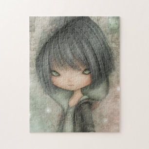 Gothic Doll Hooded Girl Grunge Jigsaw Puzzle
