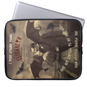 Gothic Dracula and Victorian Beauty Personalised Laptop Sleeve