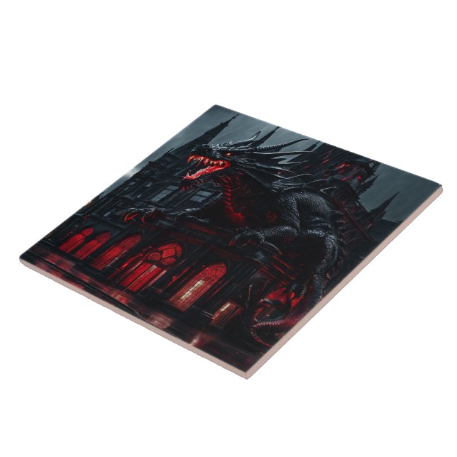 Gothic Dragon Ceramic Tile (Side)
