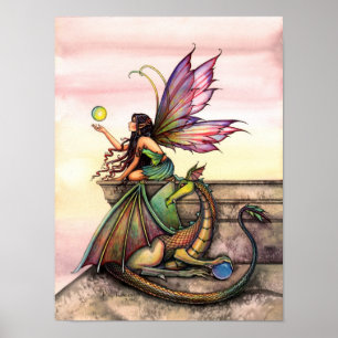 Gothic Dragon Fairy Poster by Molly Harrison