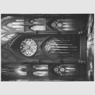 Gothic Drip: Black & White Cathedral Decoupage Tissue Paper