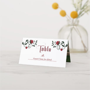 Gothic Dripping Bloody Roses Moody Photo Wedding Place Card