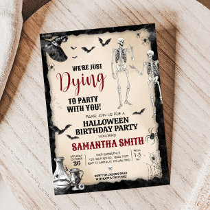 Gothic Dying to Party Halloween Birthday Party Invitation