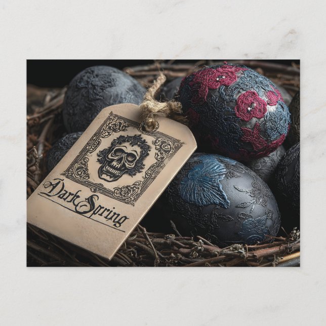 Gothic Easter Eggs in "Dark Spring" Arrangement Postcard (Front)