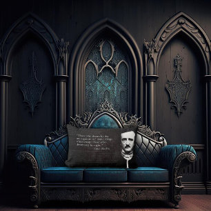 Gothic Edgar Allan Poe Lumbar Cushion