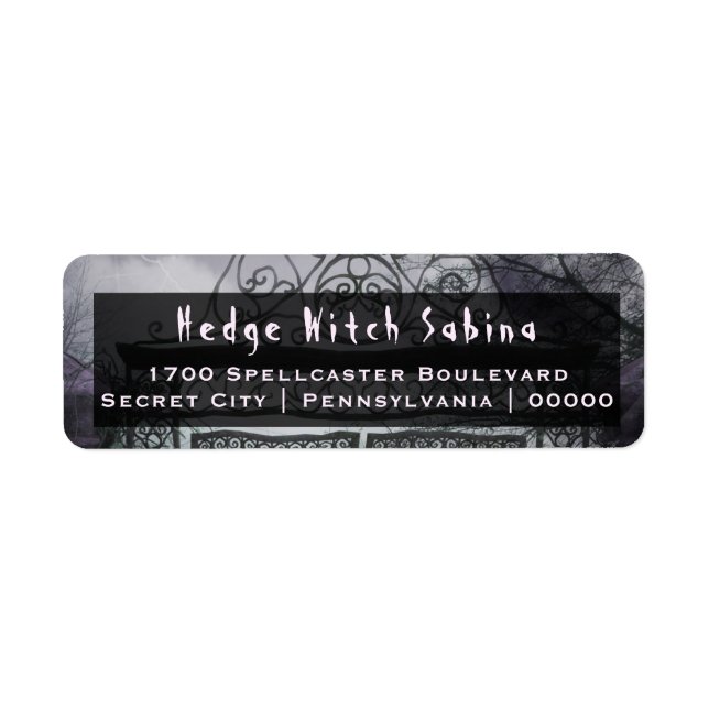Gothic Eerie Gates & Moon Return Address Label (Front)