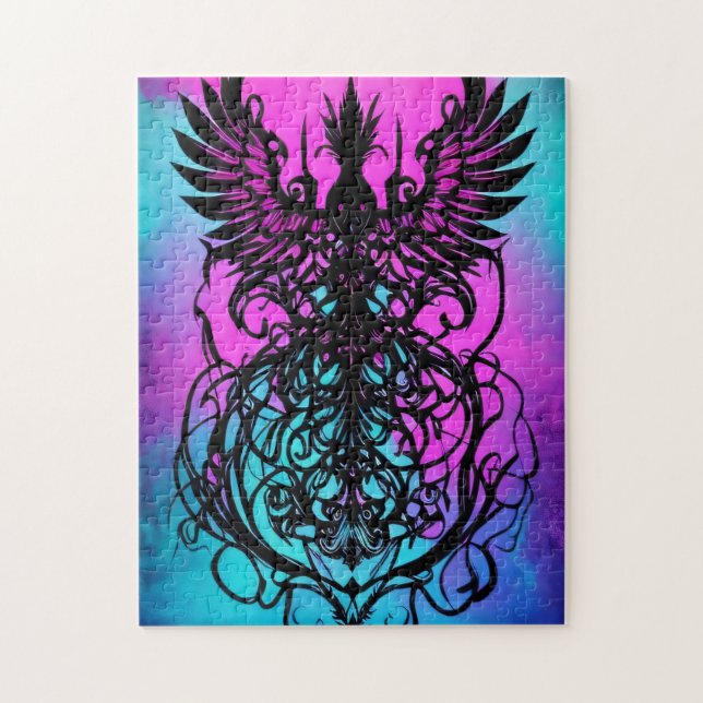 Gothic Elegance Bird Puzzle – 252 Pieces (Vertical)