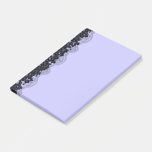 Gothic Elegance Blue Black Cherry Blossoms Post-it Notes (Angled)