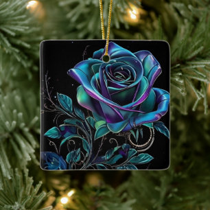 Gothic Elegance Christmas Ceramic Ornament