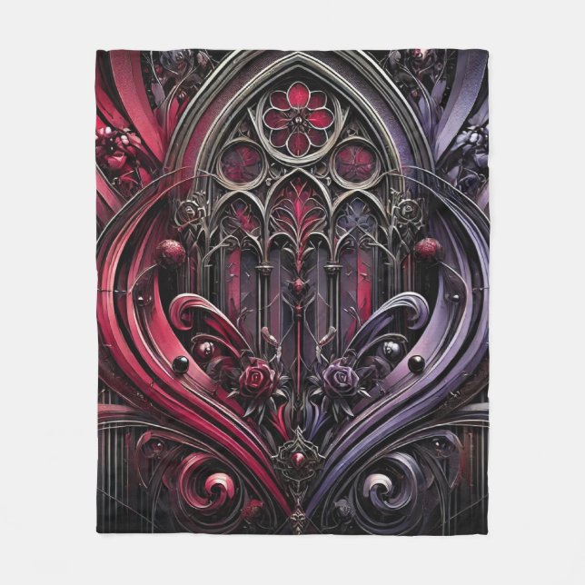 Gothic Elegance Fleece Blanket (Front)