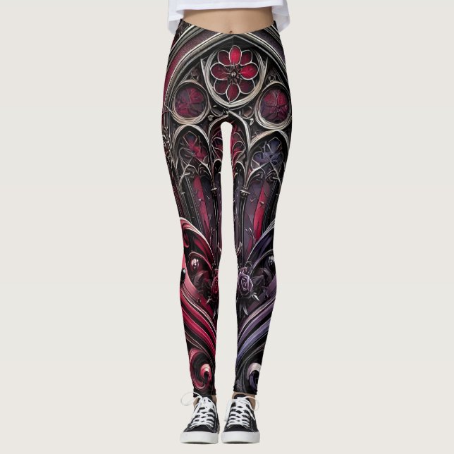 Gothic Elegance Full-Length Leggings (Front)