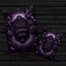 Gothic Elegance Purple and Black Birthday
