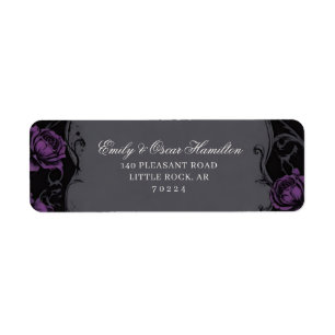Gothic Elegance Purple Boho Rose Return Address Return Address Label