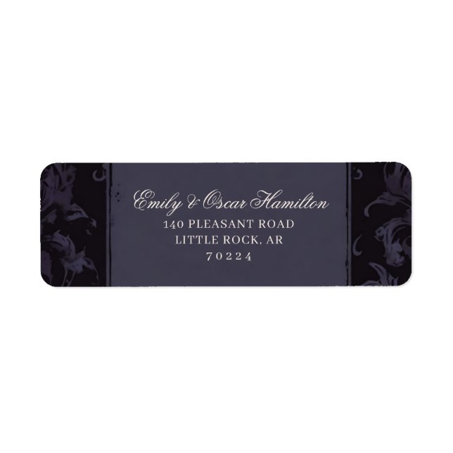 Gothic Elegance Purple Boho Skull Return Address Label (Front)
