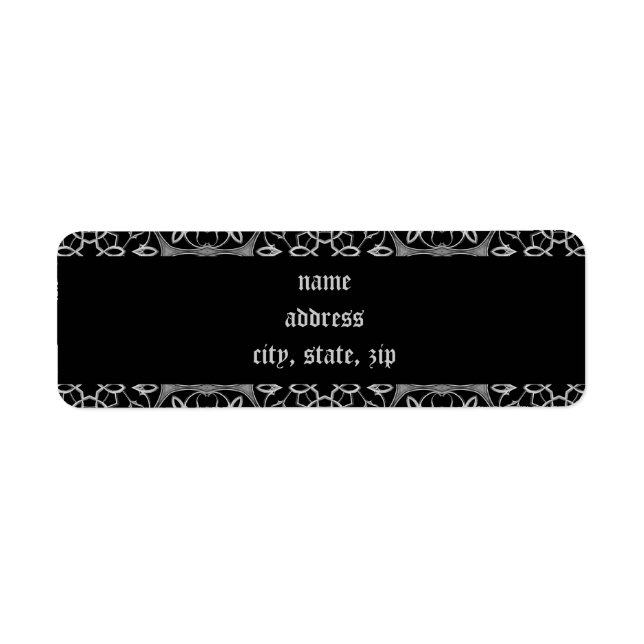 Gothic elegance return address label (Front)