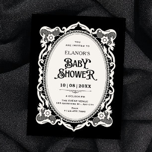 Gothic elegant baby shower invitation