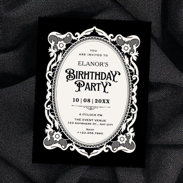 Gothic elegant birthday invitation (Creator Uploaded)