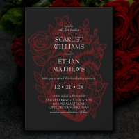 Gothic Elegant Red Black Floral Heart Handfasting