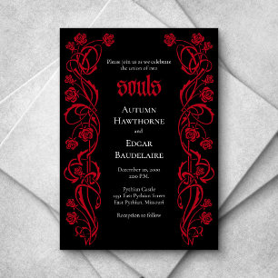 Gothic Elegant Roses Wedding Invitation