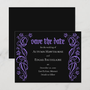 Gothic Elegant Roses Wedding Save The Date