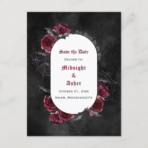 Gothic Elegant Till Death Do Us Part Save The Date Announcement Postcard