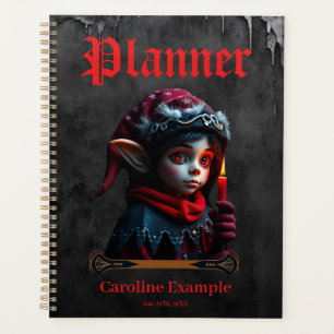 Gothic elf magic under the full moon. planner
