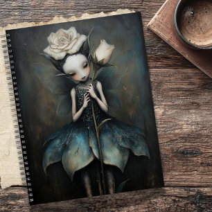Gothic Enchanted Fairy Holding White Rose Planner