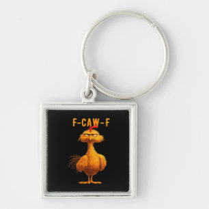 Gothic F-Caw-F Crow Funny Humour Key Ring