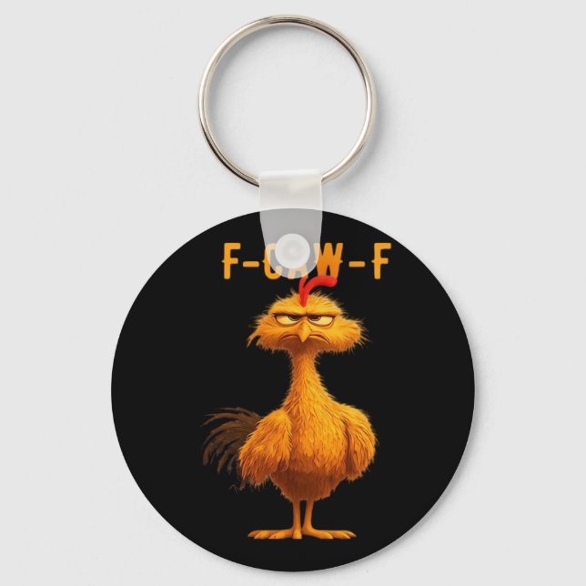 Gothic F-Caw-F Crow Funny Humour Key Ring (Front)