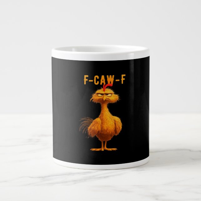 Gothic F-Caw-F Crow Funny Humour Large Coffee Mug (Front)