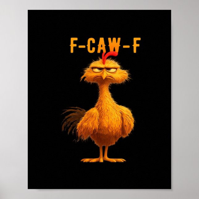 Gothic F-Caw-F Crow Funny Humour Poster (Front)