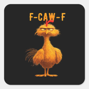 Gothic F-Caw-F Crow Funny Humour Square Sticker