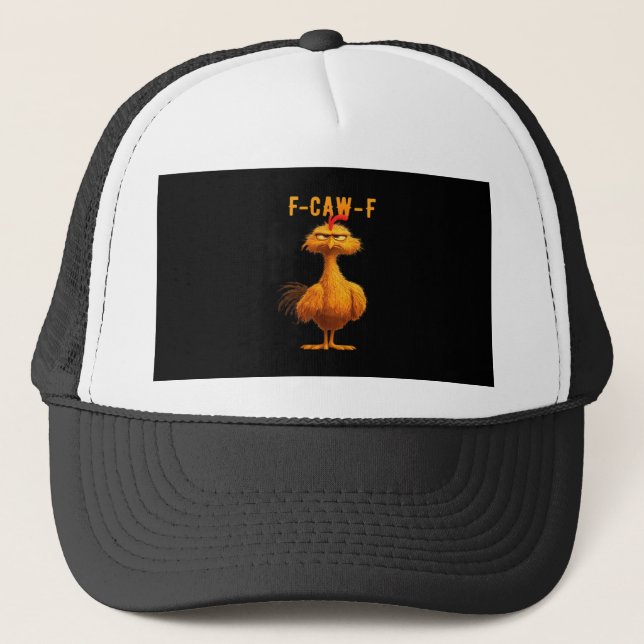 Gothic F-Caw-F Crow Funny Humour Trucker Hat (Front)