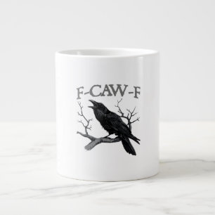 Gothic F-Caw-F Funny Crow Humour Essential Vintage Large Coffee Mug