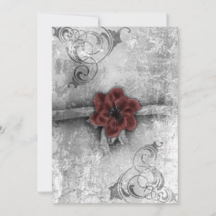 Gothic Faded Red Floral Wedding Accessories set Invitation