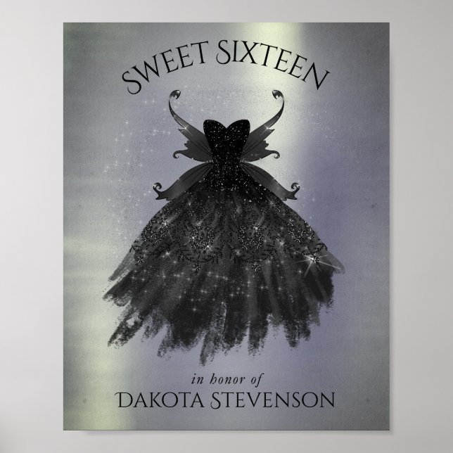 Gothic Fairy Black Gown | Vampy Goth Glam Sheen Poster (Front)