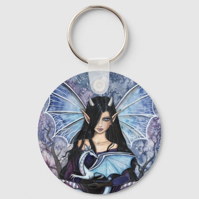 Gothic Fairy Dragon Keychain by Molly Harrison (Front)