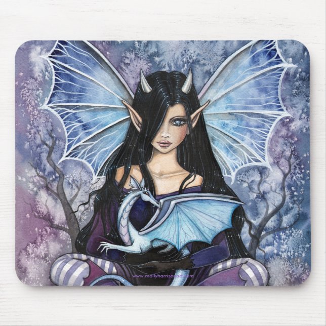 Gothic Fairy Dragon Mousepad by Molly Harrison (Front)