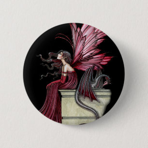 Gothic Fairy Dragon Pin, Button