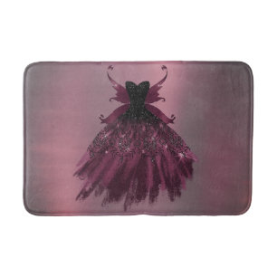 Gothic Fairy Fuchsia Gown Punk Rock Pink Magenta Bath Mat