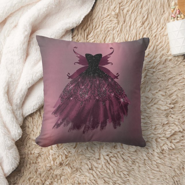 Gothic Fairy Fuchsia Gown | Punk Rock Pink Magenta Cushion (Blanket)