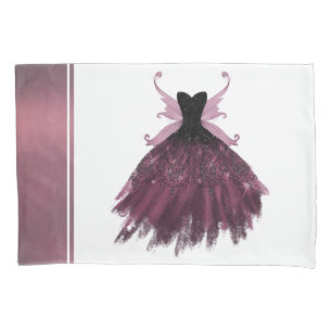 Gothic Fairy Fuchsia Gown   Punk Rock Pink Magenta Pillowcase