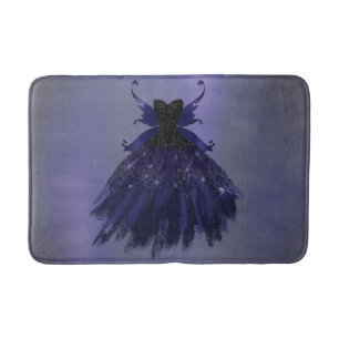 Gothic Fairy Indigo Gown   Deep Royal Purple Sheen Bath Mat
