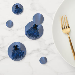 Gothic Fairy Navy Gown   Deep Cobalt Blue Sheen Confetti